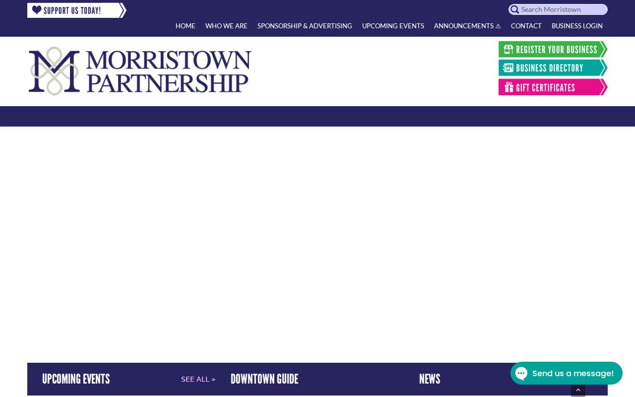 Morristown downtown context from the Morristown Partnership website