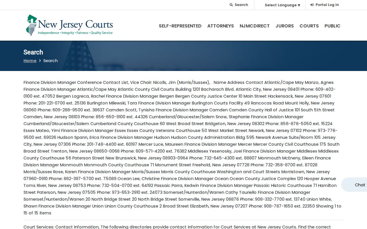 New Jersey Courts Find a Case gateway used for Morristown court-record routing