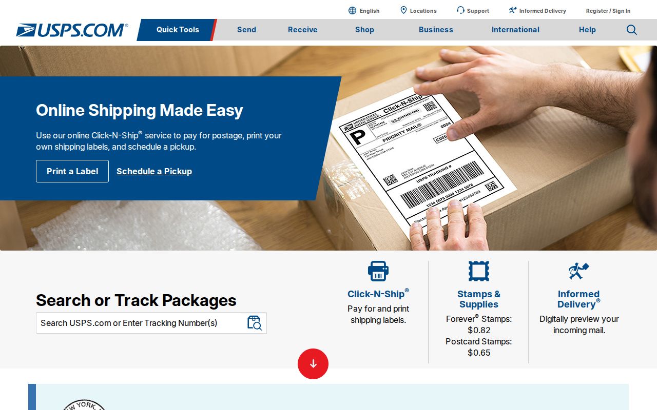 Morristown postal lookup view of the USPS exact-address entry point